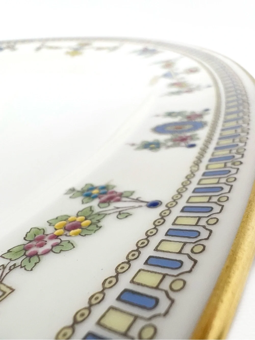 Vintage Lenox The Colonial Oval Serving Platter Bone China Plate Cream Gold EUC